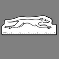 6" Ruler W/ Running Greyhound Dog (Outline-Right Side View)
